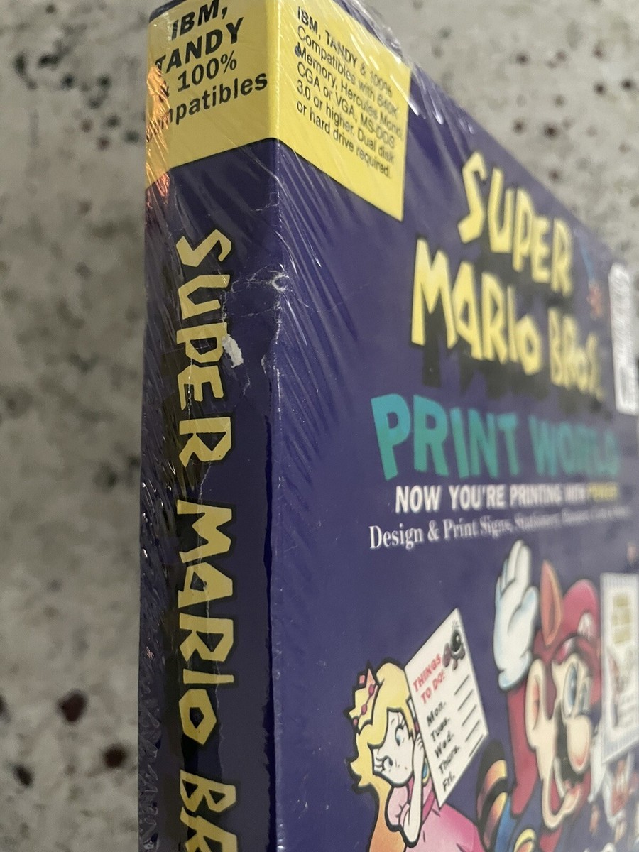 Super Mario Bros Print World PC IBM Tandy Nintendo 3.5 Super Mario Bros Print World PC IBM Tandy Nintendo 3.5