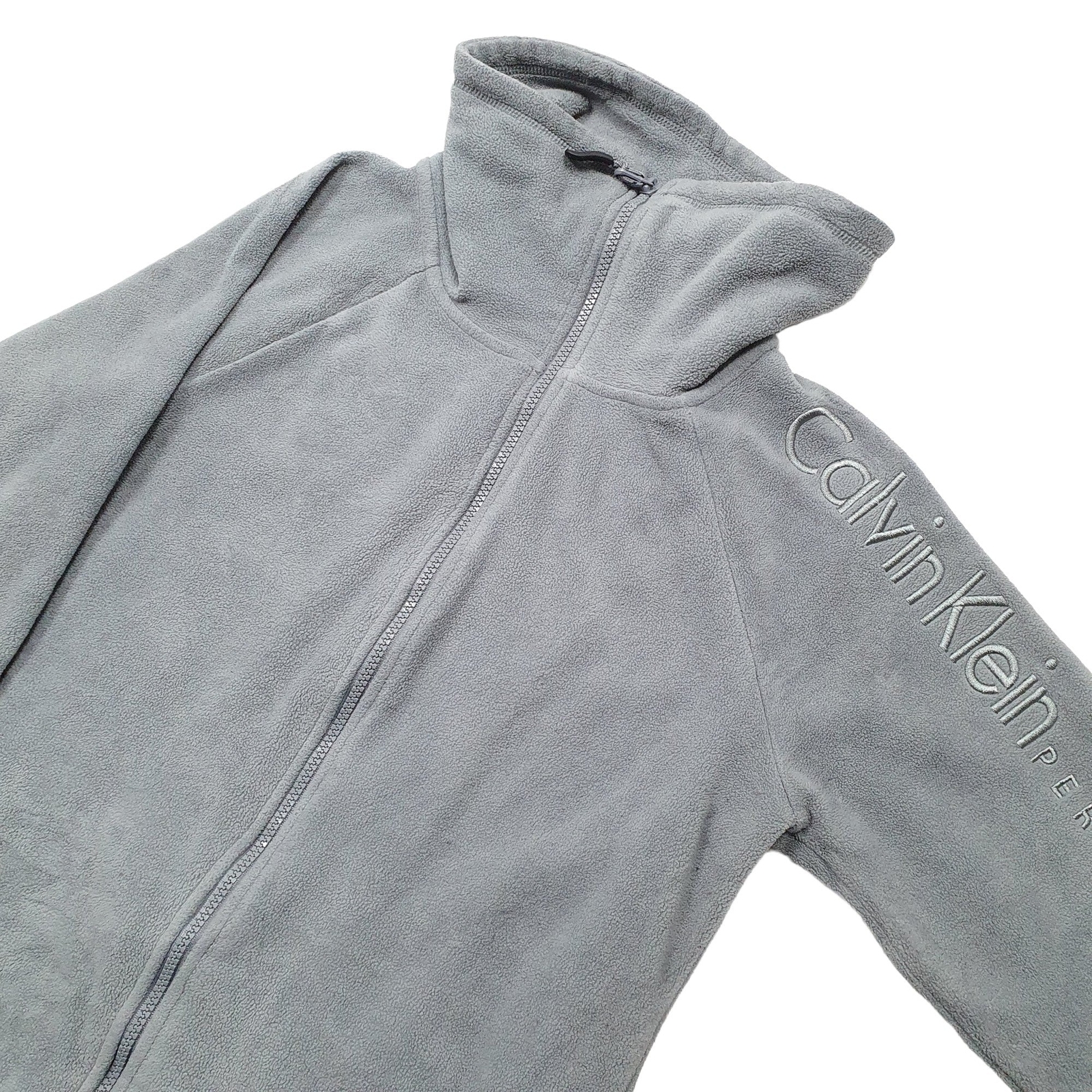 Womens CALVIN KLEIN Cotton Full Zip Fleece Jumper M image 2