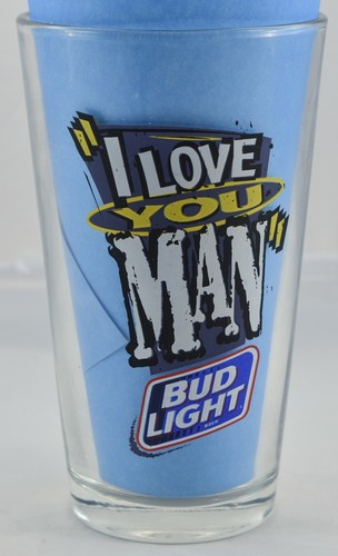 Bud Light I Love You Man Budweiser Beer Pint Clear Glass - Picture 2 of 4
