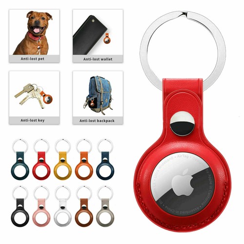 Funda de cuero para Apple AirTag AirTags rastreador llavero funda carcasa revestimiento - Imagen 1 de 30