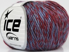 8-Skein Lot Rihanna Yarn Wool Light 8x50g/140m Burgundy Bluish Lilac