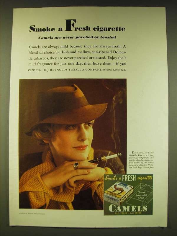 1933 Camels Cigarettes Ad