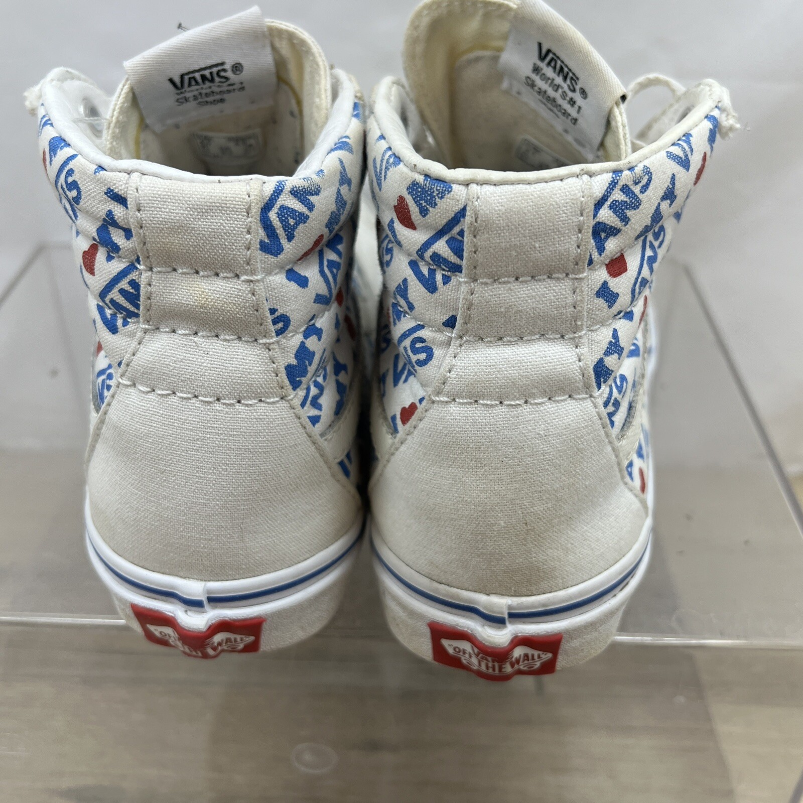 Vans Off The Wall I Love My Vans White Sneakers High Tops Womens Size 6 thumbnail 7