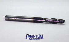 CNC Router Bit Steel & Stainless 2-Flute 1/4" Di x 1/4" Sh x 1-1/8" CL x 3" Ball