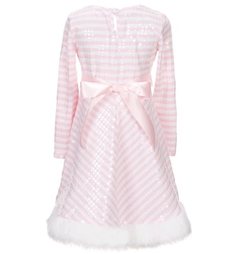 Bonnie Jean Toddler Girl's Pink Stripe Santa Fit & Flare Holiday Dress-Size-2T - Picture 2 of 3
