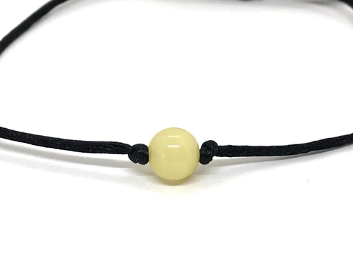 AMBER BRACELET Gift Baltic Bead On Black String Cord Friendship Symbol 0,7g18925 - Picture 10 of 12
