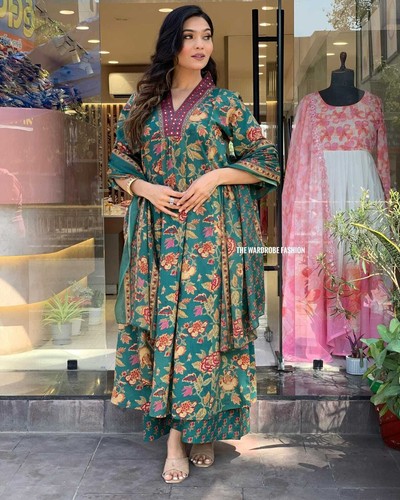 Pakistani Salwar Kameez Elegant Palazzo Suit With Dupatta Set Ready To Wear - Picture 16 of 18