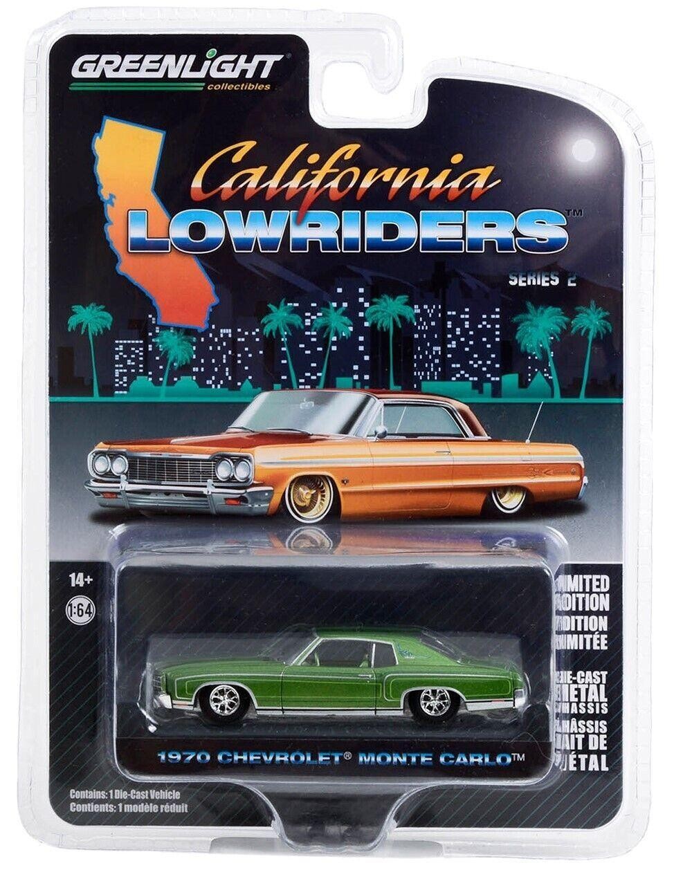 1:64 Greenlight California Lowriders Series 2 Chevrolet Monte Carlo 1970 Green