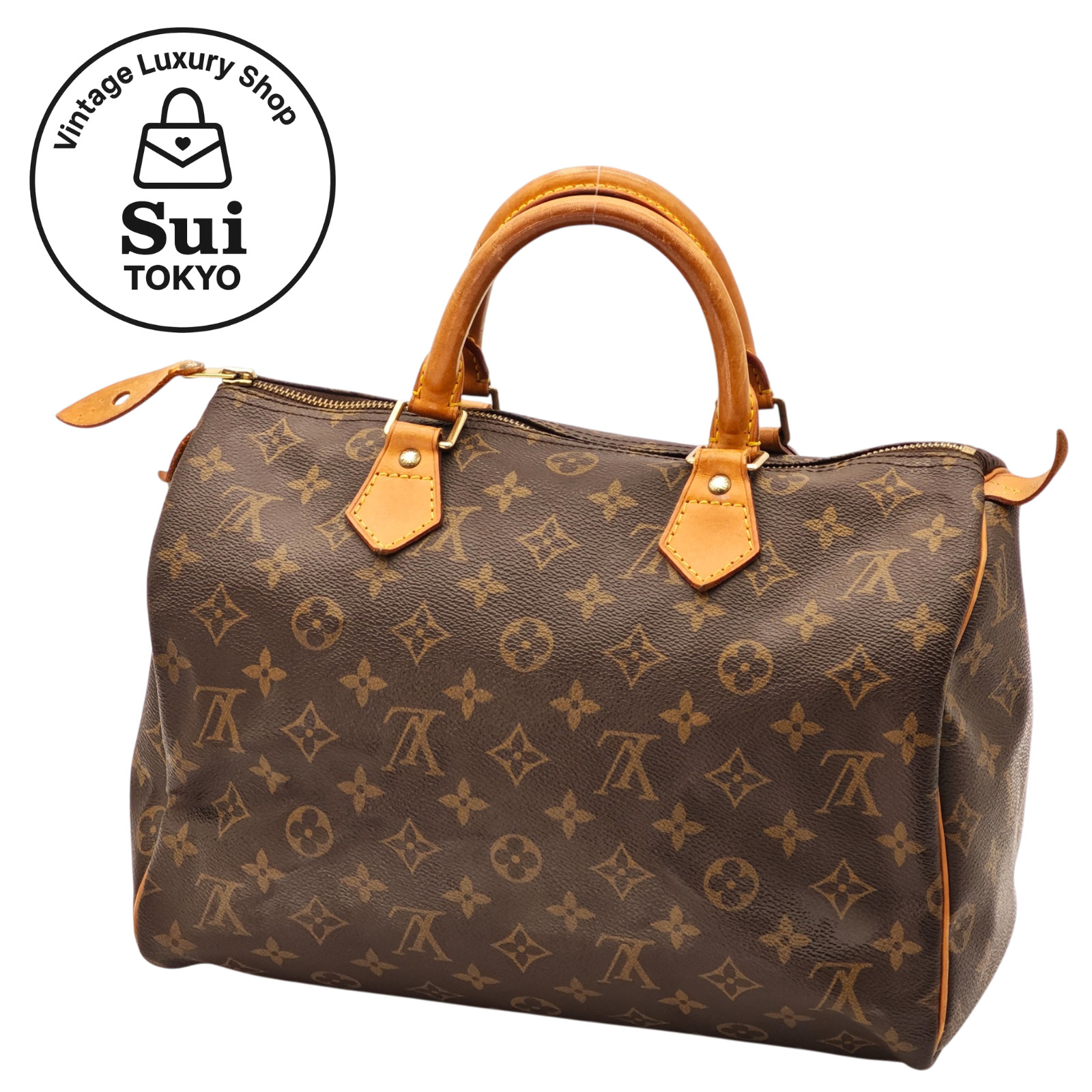 LOUIS VUITTON Speedy 30 Monogram M41526 Handbag Boston Brown 0186