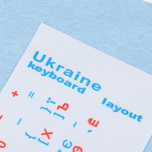 Ukraine Language Keyboard Sticker Black/Clear Background Letters For PC Laptop* - Zdjęcie 7 z 16