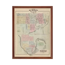 Old Map of Austin, MN 1874 - Vintage Austin Minnesota Art