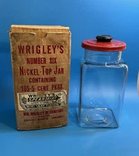 Vintage Wrigley’s Spearmint Gum No. 6 Glass Jar In Original Box