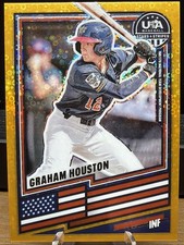 GRAHAM HOUSTON 2026 PANINI STARS & STRIPES PRIZM USA BASEBALL GOLD DISCO /10