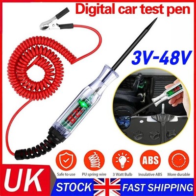 12V Stromkreistester Sonde 3-48V Elektroauto Sicherung Prüflampe Spannung Stift Detektor
