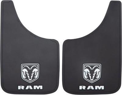 Plasticolor 000490R01 RAM White Logo Easy Fit 9''x15'' Mud Guard - Left and Right 