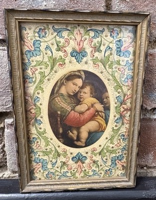 Vintage Reproduction of Raphael's Madonna della Seggiola Cincinnati Art Sticker