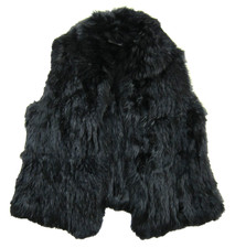 Bagatelle 100% Real Rabbit Fur Cozy Soft Blac...