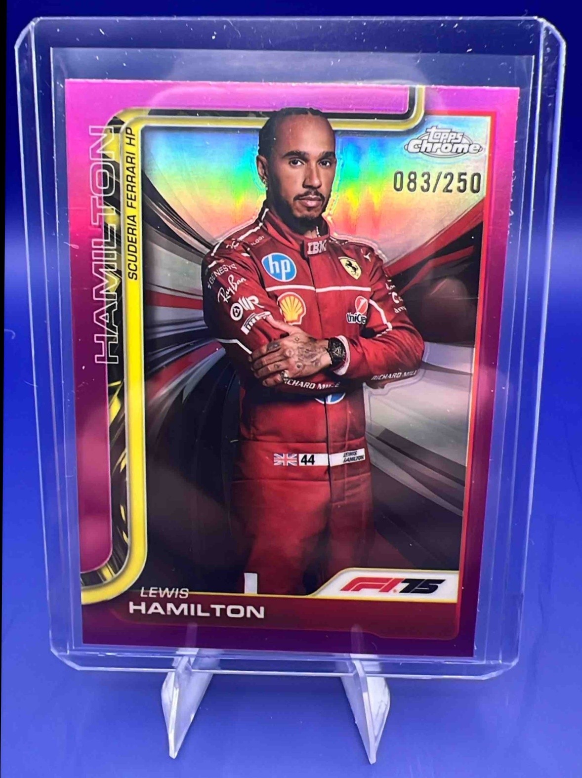 2025 Topps Chrome Formula 1 Lewis Hamilton #4 Pink Refractor 83/250 F1 Driver