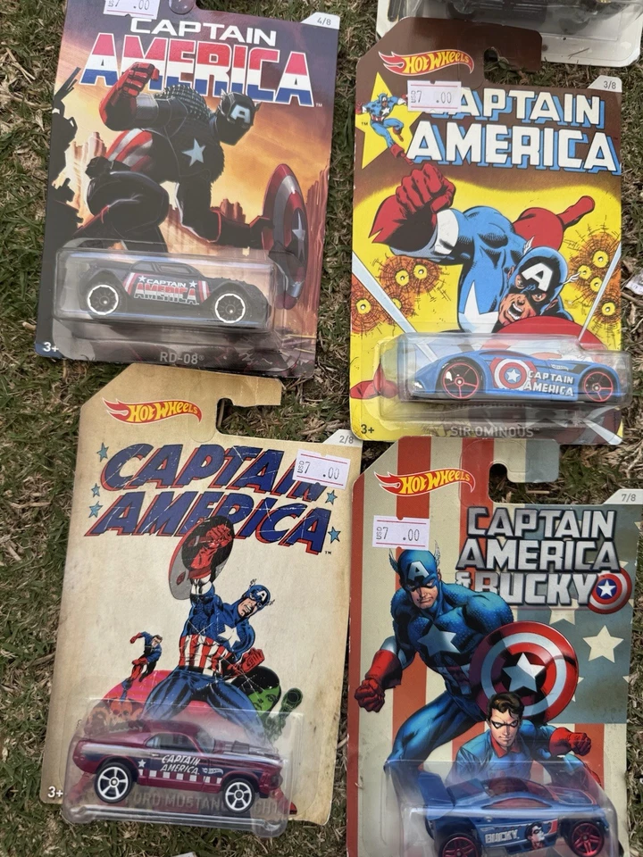 Ford Mustang Mach 1 2016 Hot Wheels Capitán América #2 '70 rojo metálico/sin usar, en caja Foto 3 de 4