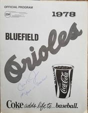 1978 BLUEFIELD ORIOLES BASEBALL PROGRAM CAL RIPKEN Jr. HOF Rookie 1st year autog