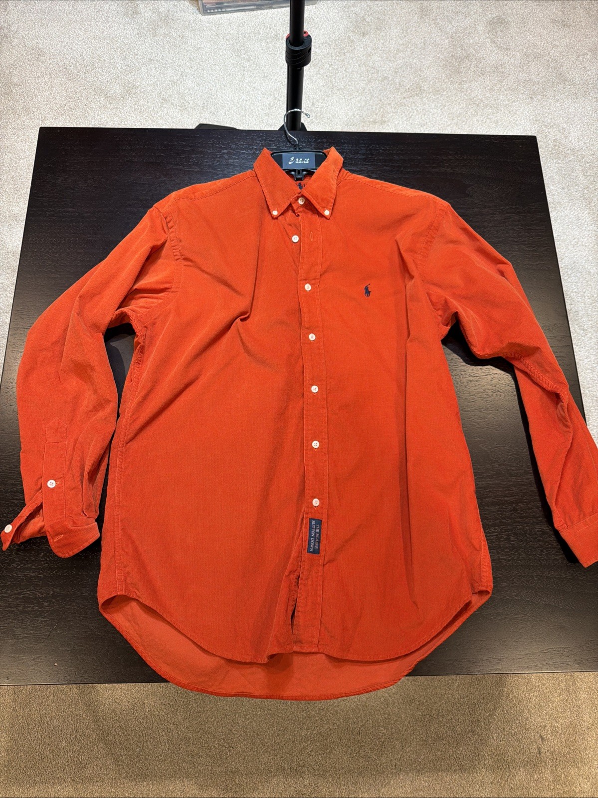 Vintage Polo Ralph Lauren Corduroy Shirt Men Medium Dark Heavy Cotton