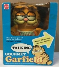 VINTAGE 1978 MATTEL Garfield Talking Gourmet Plush MIB Tested  Working - 4179