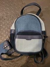 Mini Blue Backpack/ Purse, One Small Stain, Adjustable Strap