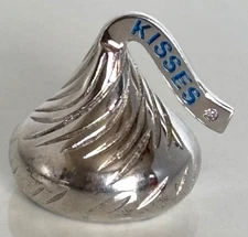 Sterling Silver & DIAMOND Accent Hershey's Kiss Pendant 925 WTJ 2.5g + Gift Bag