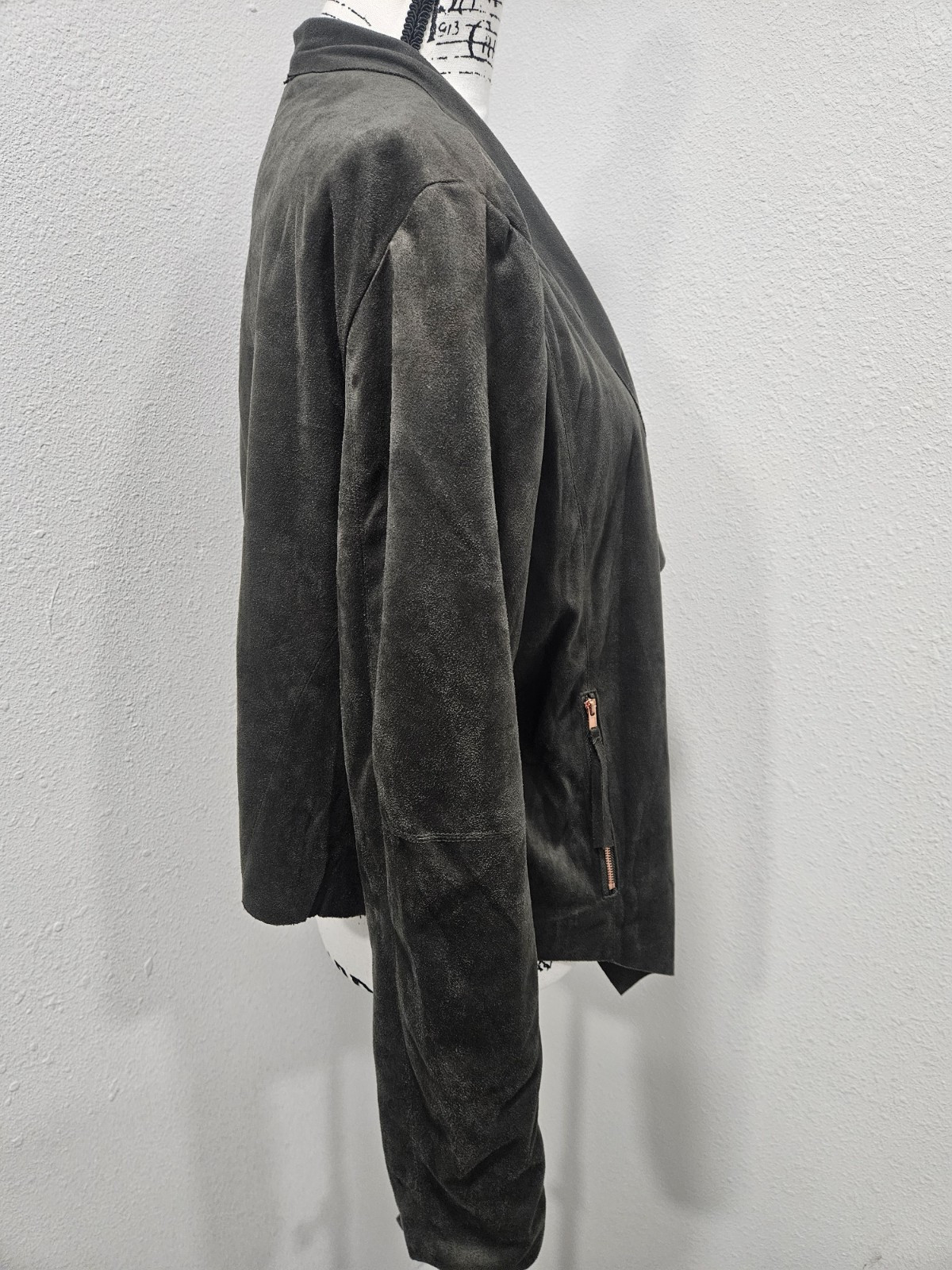 Les Amis drape suede jacket - image 4