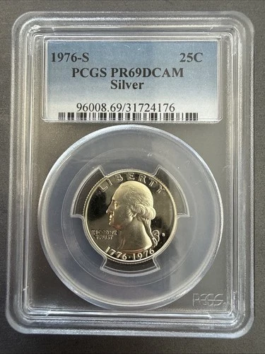 1976-S 25C PCGS PR69DCAM Silver