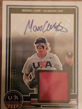 L@@K 2023 Maxwell Clark TIGERS ROOKIE Patch Auto Rc Panini  Team Usa 18U XX/200