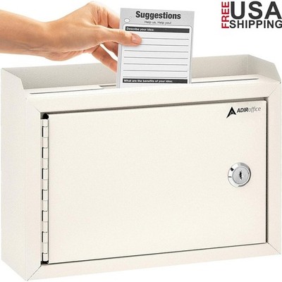 Heavy Duty Wall Mounted Drop Box Secure Payment Mail Key Storage Lock Box New