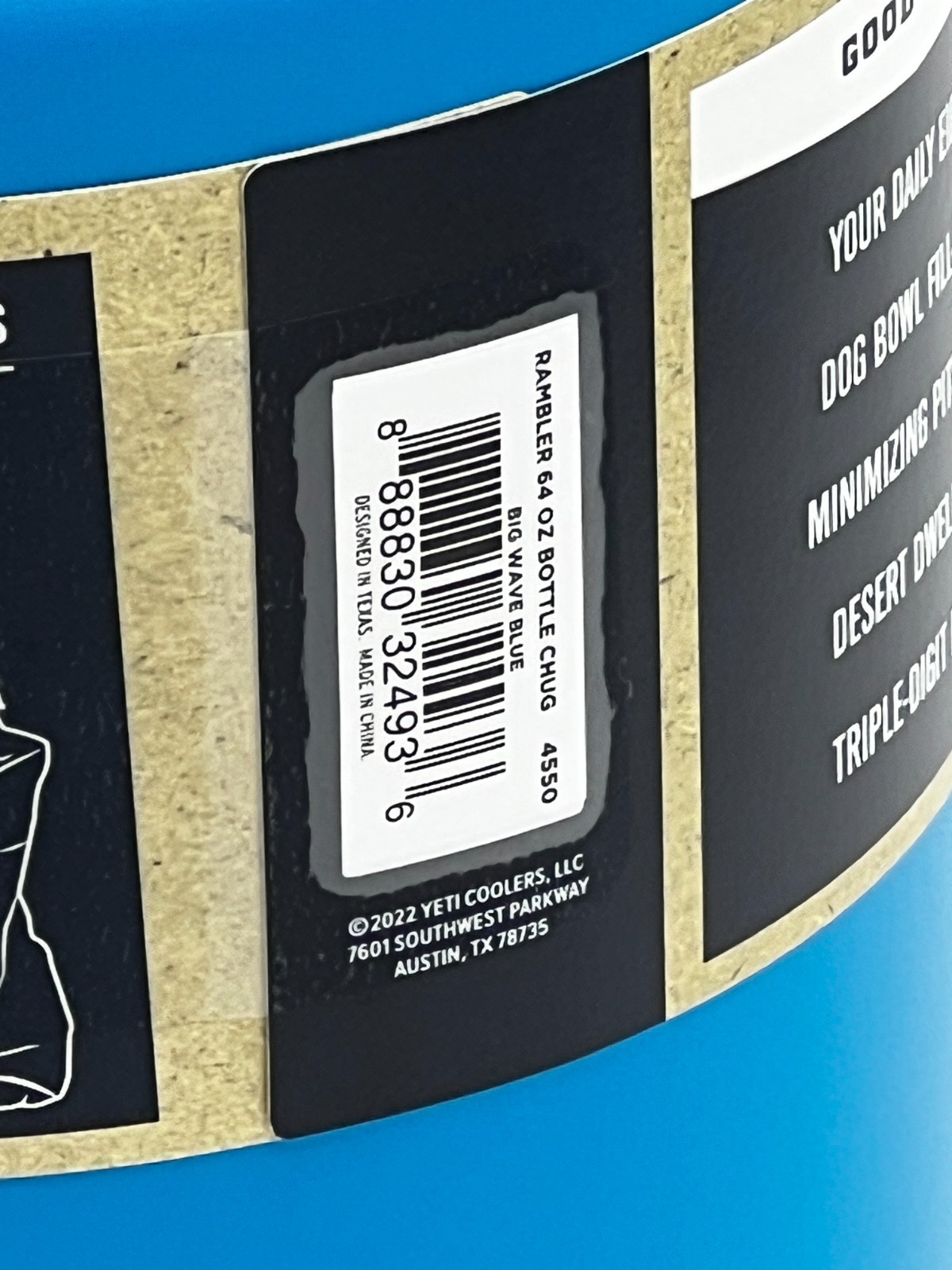 YETI 64 oz Bottle Big Wave Blue Limited Edition Retired Chug Cap Fast Shipping