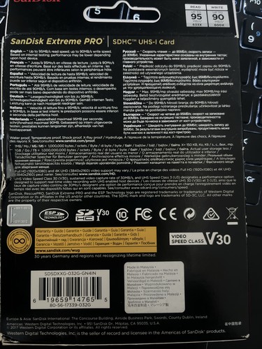 NEW SanDisk 32GB Extreme PRO SDHC card up to 95MB/s, UHS-I 4KUHD VIDIO QUALITY - Picture 7 of 24