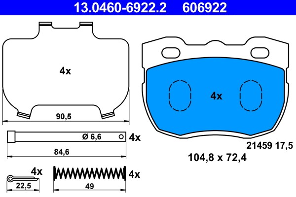Bremsbelagsatz FÜR Land Rover - ATE 13.0460-6922.2-image