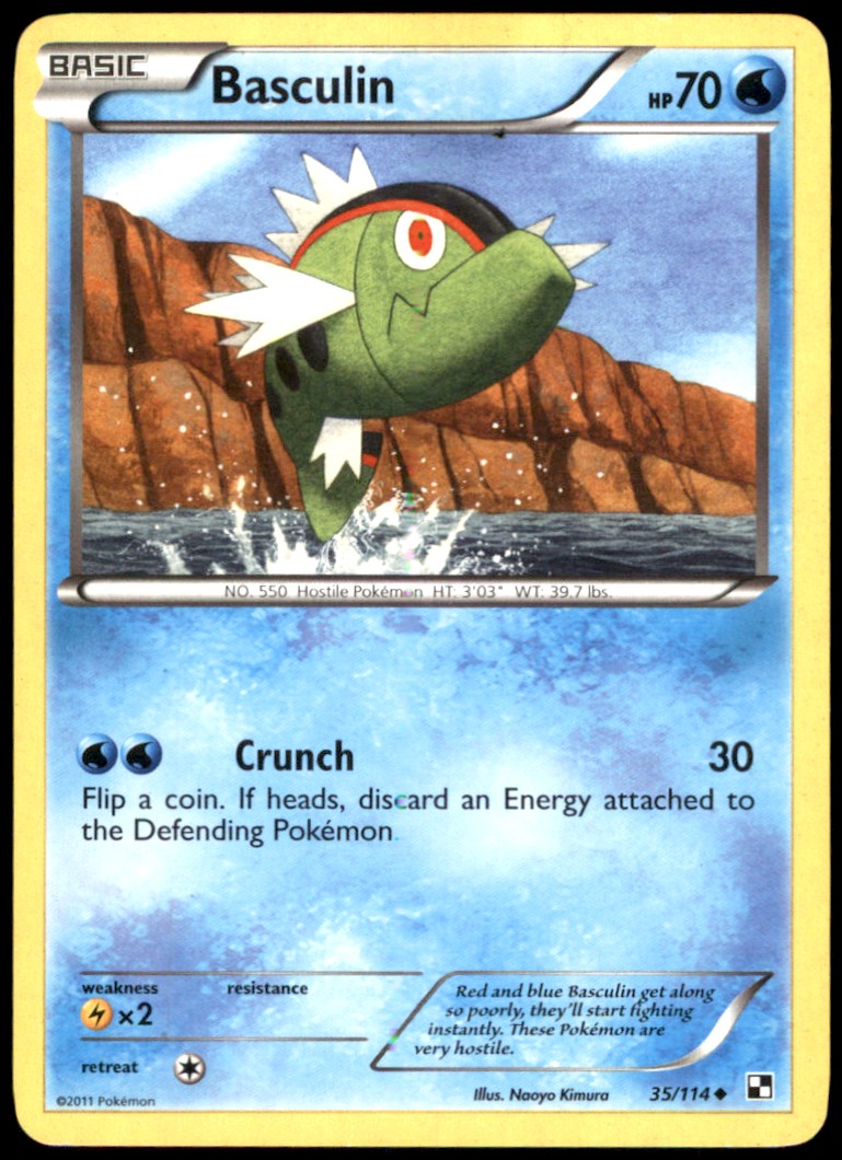 Basculin 35/114 Black and White Regular HP Pokemon TCG