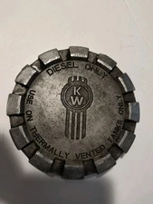 GENUINE KENWORTH LOGO NON - LOCKING 3.5"  FUEL CAP DESTRESSED