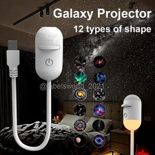 2 in 1 Galaxy Starry Sky Night Light Projector Portable with 12 Projection Films