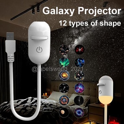 2 in 1 Galaxy Starry Sky Night Light Projector Portable with 12 Projection Films
