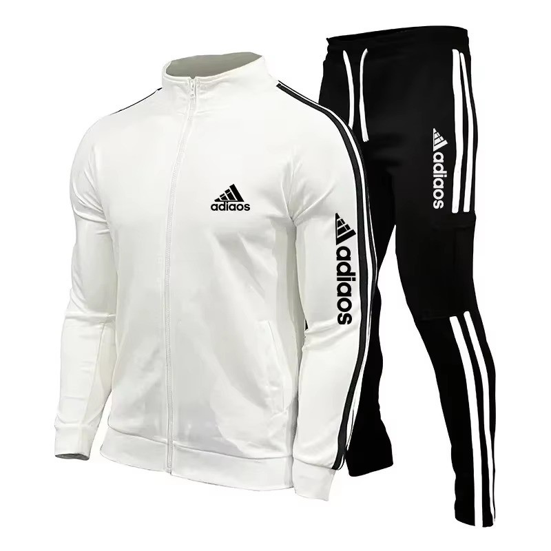 2025 New Men's Zipper Tracksuit Set Sweatshirt and Sweatpants