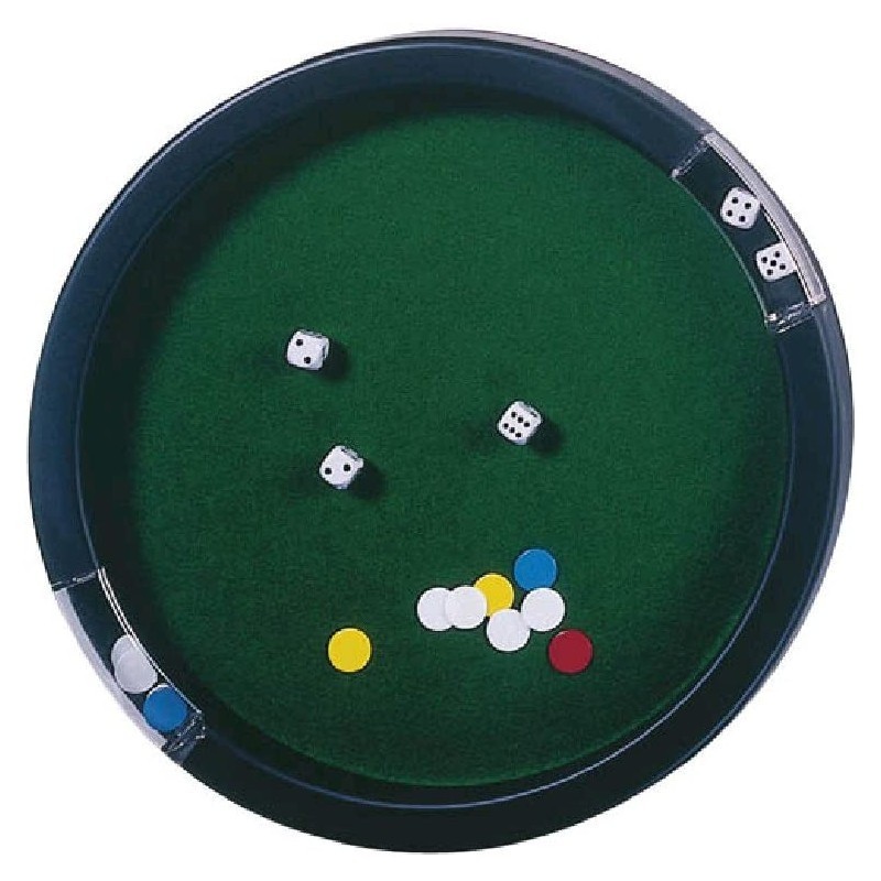 Piste de jeu pour Yam, 421 et jeux de dés plateau rond de 45cm avec jetons