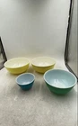 Pyrex Multicolor Glass Mid-Century Modern Round Nesting Mixing Bowls Lot Of 4