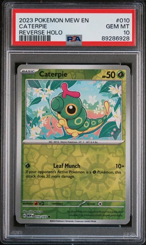 2023 —Caterpie #010 Pokemon 151—Common Reverse Holo PSA 10