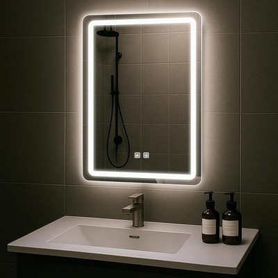 LED Bathroom Mirror 20x28 in Vanity Mirrors W/ Backlit Lights Shaving Fogless