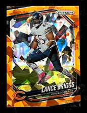 2025 Panini Prizm Lance Briggs Orange Cracked Ice Prizm Chicago Bears #257