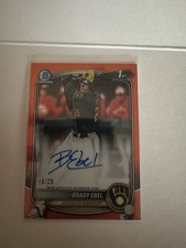 Brady Ebel BOWMAN DRAFT 1st AUTO /25 Milwaukee Brewers 1st Rd Draft Pick