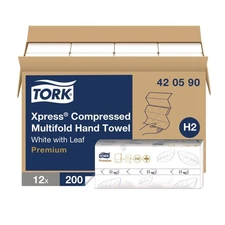 Tork 420590 1-Ply 8.3 x 9.45 Xpress Compressed Multifold Hand Towels (12/CT) New