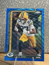 2025 Topps Chrome Romeo Doubs Blue Wave /150 #106 Green Bay Packers