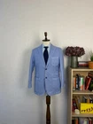 Boggi Milano Sky Blue Herringbone Linen Cotton Patch Pockets Summer Blazer 42