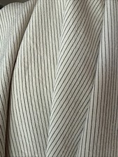 3.8 Yards 54  Wide Synthetic Pinstripe Fabric Medium Weight Black Cream